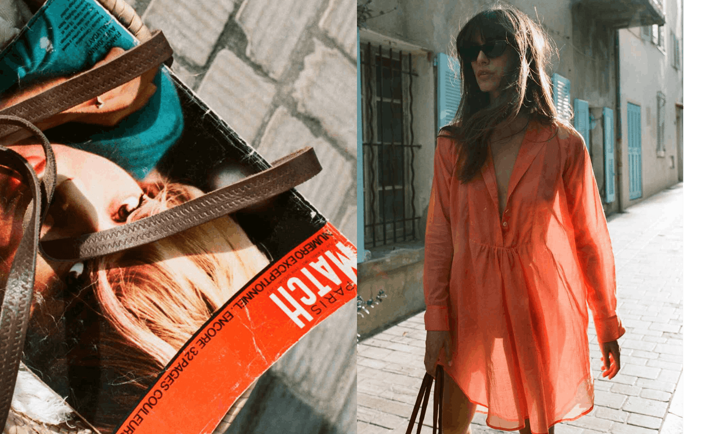 Tuxedo Beach Shirt in Fire Orange